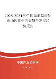 2025-2031年中國單氟磷酸鈉市場現(xiàn)狀全面調研與發(fā)展趨勢報告