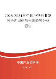 2025-2031年中國地鐵行業(yè)發(fā)展全面調(diào)研與未來趨勢分析報(bào)告