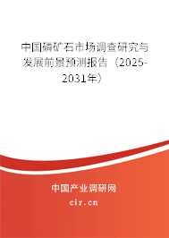 中國磷礦石市場調(diào)查研究與發(fā)展前景預(yù)測報告（2025-2031年）