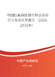 中國四氟硼酸鋰市場調(diào)查研究與發(fā)展前景報告（2026-2032年）