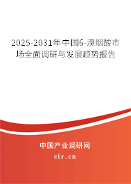 2025-2031年中國6-溴煙酸市場全面調研與發(fā)展趨勢報告