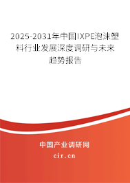 2025-2031年中國(guó)IXPE泡沫塑料行業(yè)發(fā)展深度調(diào)研與未來(lái)趨勢(shì)報(bào)告