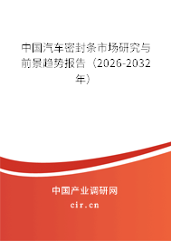 中國汽車密封條市場研究與前景趨勢報告（2024-2030年）