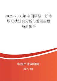 2025-2031年中國磷酸一銨市場現(xiàn)狀研究分析與發(fā)展前景預測報告