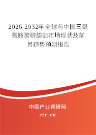 2026-2032年全球與中國三聚氰胺聚磷酸鹽市場現(xiàn)狀及前景趨勢預測報告