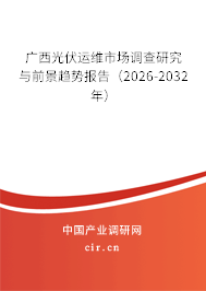 廣西光伏運(yùn)維市場調(diào)查研究與前景趨勢報(bào)告（2026-2032年）