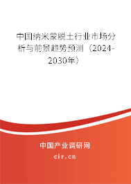 中國納米蒙脫土行業(yè)市場分析與前景趨勢預測（2024-2030年）