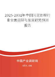 2025-2031年中國(guó)污泥處理行業(yè)全面調(diào)研與發(fā)展趨勢(shì)預(yù)測(cè)報(bào)告
