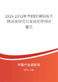 2026-2032年中國防彈插板市場調(diào)查研究與發(fā)展前景預(yù)測報(bào)告