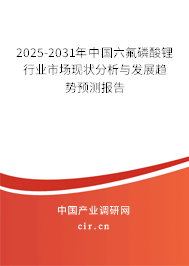 2025-2031年中國六氟磷酸鋰行業(yè)市場現(xiàn)狀分析與發(fā)展趨勢預(yù)測報告
