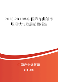 2026-2032年中國(guó)汽車(chē)曲軸市場(chǎng)現(xiàn)狀與發(fā)展前景報(bào)告