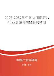 2026-2032年中國太陽能硅片行業(yè)調(diào)研與前景趨勢預(yù)測