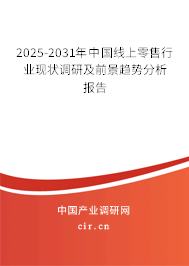 2025-2031年中國線上零售行業(yè)現(xiàn)狀調研及前景趨勢分析報告