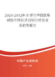 2026-2032年全球與中國富集硼酸市場現(xiàn)狀調研分析及發(fā)展趨勢報告