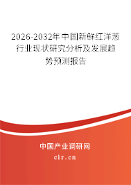 2026-2032年中國(guó)新鮮紅洋蔥行業(yè)現(xiàn)狀研究分析及發(fā)展趨勢(shì)預(yù)測(cè)報(bào)告