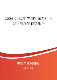 2026-2032年中國襯氟泵行業(yè)現(xiàn)狀與前景趨勢報告