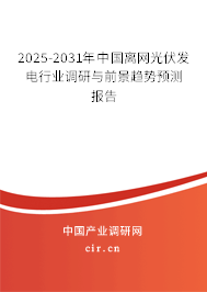 2025-2031年中國離網(wǎng)光伏發(fā)電行業(yè)調(diào)研與前景趨勢預(yù)測報告