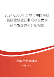 2024-2030年全球與中國半胱氨酸鹽酸鹽行業(yè)現(xiàn)狀全面調(diào)研與發(fā)展趨勢分析報告