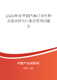 2026年版中國汽車燈泡市場深度調(diào)研與行業(yè)前景預測報告
