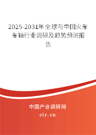 2025-2031年全球與中國火車車軸行業(yè)調(diào)研及趨勢預(yù)測報告