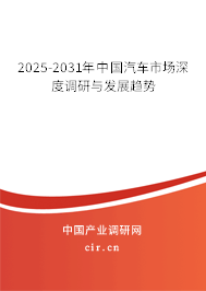 2025-2031年中國汽車市場深度調(diào)研與發(fā)展趨勢