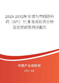 2026-2032年全球與中國原料藥（API）行業(yè)發(fā)展現(xiàn)狀分析及前景趨勢預(yù)測報(bào)告