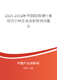 2025-2031年中國(guó)錳酸鋰行業(yè)研究分析及發(fā)展趨勢(shì)預(yù)測(cè)報(bào)告