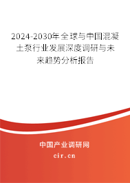 2024-2030年全球與中國混凝土泵行業(yè)發(fā)展深度調(diào)研與未來趨勢分析報(bào)告