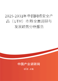 2025-2031年中國網絡安全產品（UTM）市場全面調研與發(fā)展趨勢分析報告