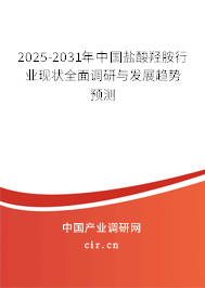 2025-2031年中國鹽酸羥胺行業(yè)現(xiàn)狀全面調(diào)研與發(fā)展趨勢預(yù)測