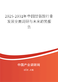 2025-2031年中國甘氨酸行業(yè)發(fā)展全面調(diào)研與未來趨勢報告