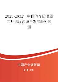 2025-2031年中國汽車防曬罩市場深度調(diào)研與發(fā)展趨勢預(yù)測