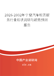2026-2032年寧夏汽車租賃服務(wù)行業(yè)現(xiàn)狀調(diào)研與趨勢(shì)預(yù)測(cè)報(bào)告