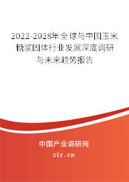 2022-2028年全球與中國玉米糖漿固體行業(yè)發(fā)展深度調(diào)研與未來趨勢報(bào)告