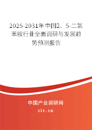 2025-2031年中國2、5-二氯苯胺行業(yè)全面調研與發(fā)展趨勢預測報告
