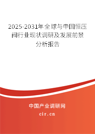 2025-2031年全球與中國恒壓閥行業(yè)現(xiàn)狀調(diào)研及發(fā)展前景分析報(bào)告