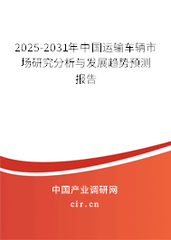 2025-2031年中國運輸車輛市場研究分析與發(fā)展趨勢預測報告