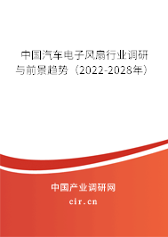 中國(guó)汽車電子風(fēng)扇行業(yè)調(diào)研與前景趨勢(shì)（2022-2028年）