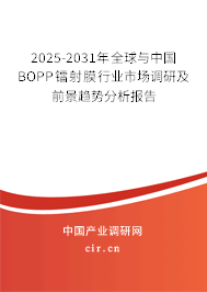 2025-2031年全球與中國BOPP鐳射膜行業(yè)市場調(diào)研及前景趨勢分析報(bào)告