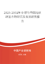 2025-2031年全球與中國光伏制氫市場研究及發(fā)展趨勢報告