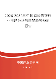2026-2032年中國(guó)磷酸鐵鋰行業(yè)市場(chǎng)分析與前景趨勢(shì)預(yù)測(cè)報(bào)告