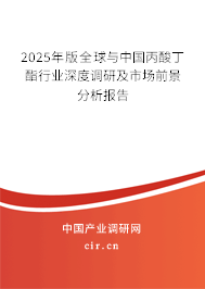 2025年版全球與中國丙酸丁酯行業(yè)深度調(diào)研及市場前景分析報告