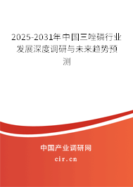 2025-2031年中國三唑磷行業(yè)發(fā)展深度調研與未來趨勢預測
