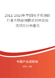 2011-2015年中國電子和通信行業(yè)市場贏利模式剖析及投資風險分析報告
