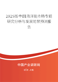 2025版中國海洋能市場專題研究分析與發(fā)展前景預測報告