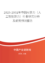 2025-2031年中國AI算力（人工智能算力）行業(yè)研究分析及趨勢預測報告