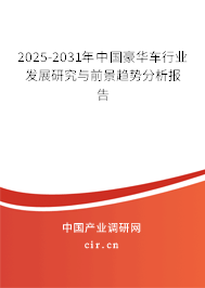 2025-2031年中國(guó)豪華車行業(yè)發(fā)展研究與前景趨勢(shì)分析報(bào)告