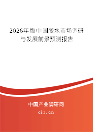 2026年版中國(guó)膠水市場(chǎng)調(diào)研與發(fā)展前景預(yù)測(cè)報(bào)告