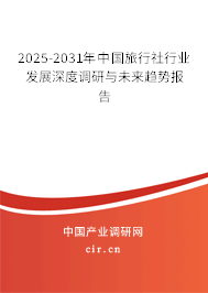 2025-2031年中國旅行社行業(yè)發(fā)展深度調(diào)研與未來趨勢報告