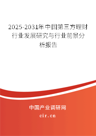 2025-2031年中國(guó)第三方理財(cái)行業(yè)發(fā)展研究與行業(yè)前景分析報(bào)告